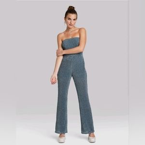 Women's Tube Sequin Mesh Jumpsuit
